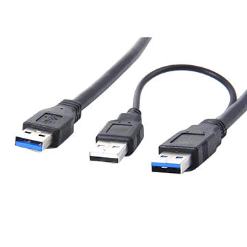 USB3.0 AM+USB2.0 AM-3.0 AM Hard disk data cable 3A